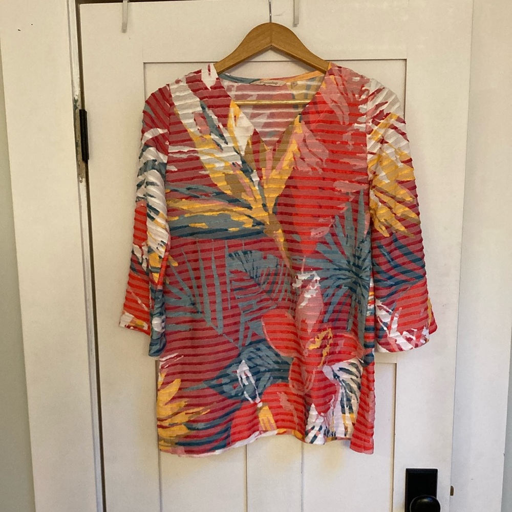 Soft Surroundings Tunic, Colorful Print, Size S - image 1